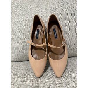 Margaux Pointed Toe Mary Jane Flat in Rose Nude Patent Leather Size 38 M